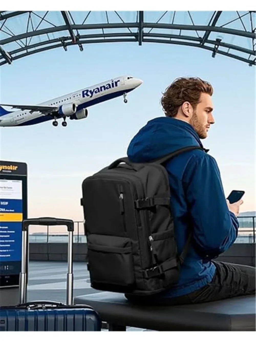 Large Carry On Travel Backpack Laptop Bag Personal Item Airport Flight Approved
